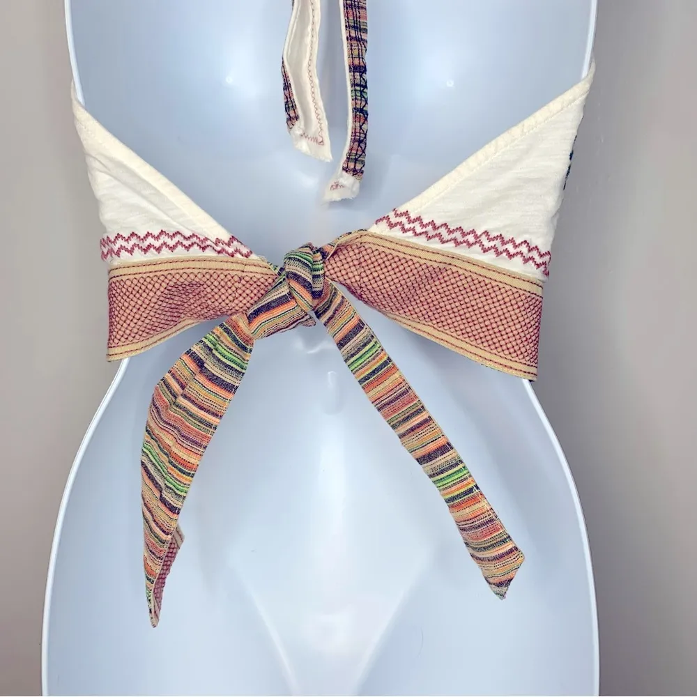 Altar’d State Embroidered Boho Cropped Halter Top Size M - Image 8