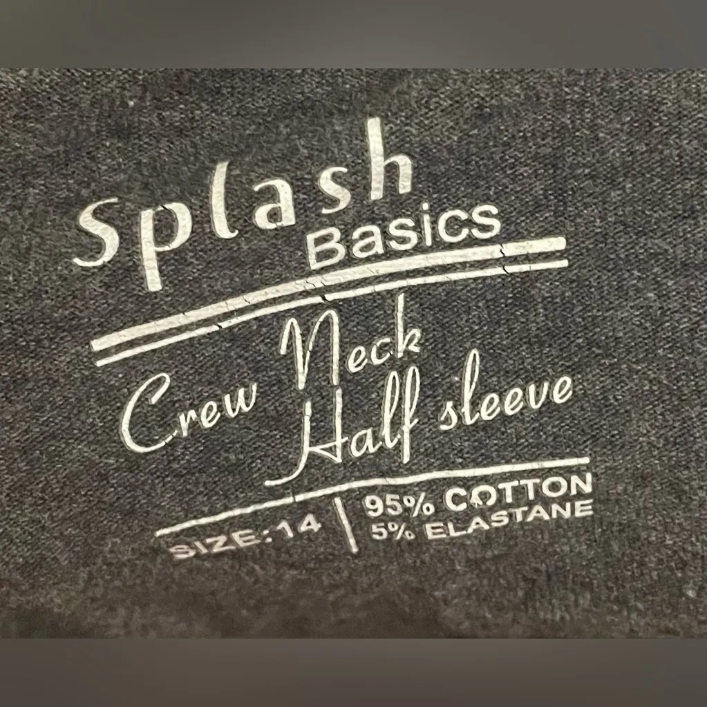 Splash- Grey Short Sleeve Tee Size 14 - Image 7