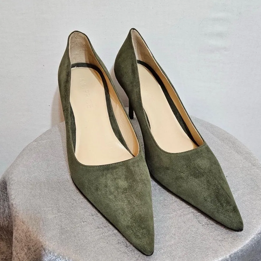 Kiki Price Olive Green Suede Heels NWT – Size EU 40.5 / US 10.5 (P6)?? - Image 5