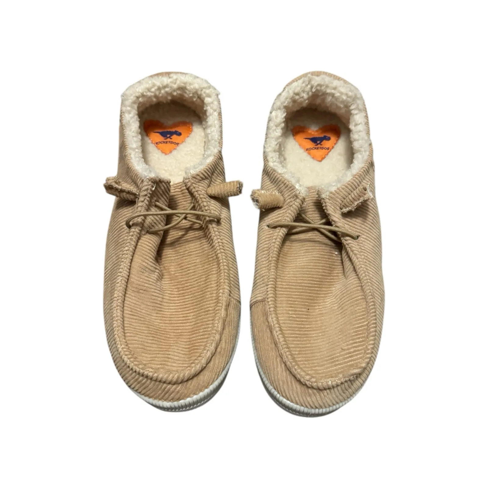 Rocket Dog Tan Corduroy Faux Fur Lined Slip-On Shoes Women’s 7.5 - Image 2