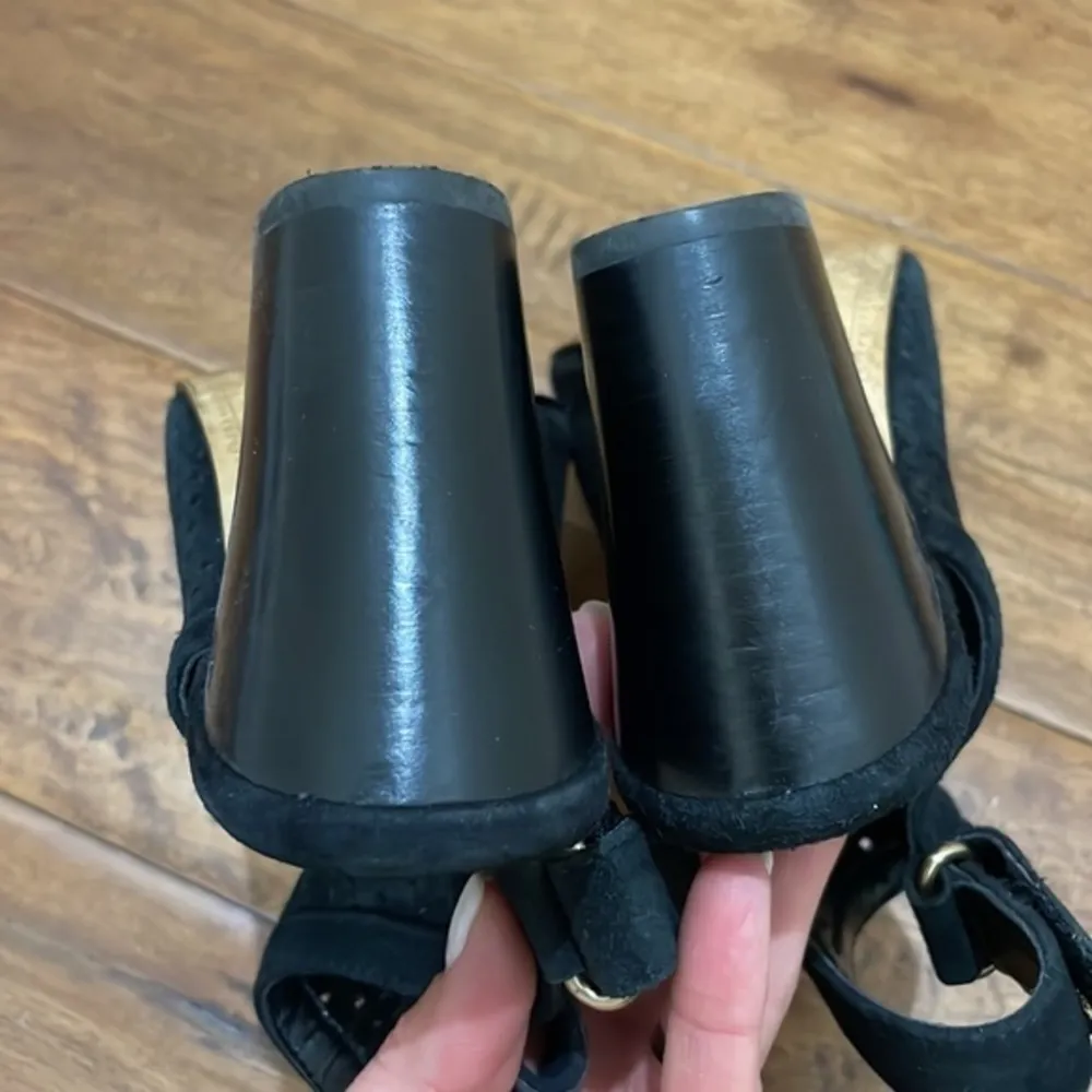 Isola Lora Black Suede Bootie Heeled Sandals - Image 8