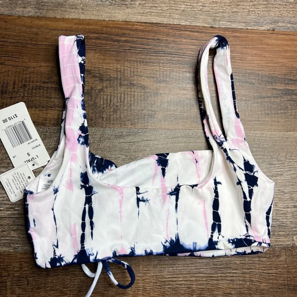 NWT L*Space Wilder Bikini Top‎ Tie Dye Ruched Side Tie Small - Image 8