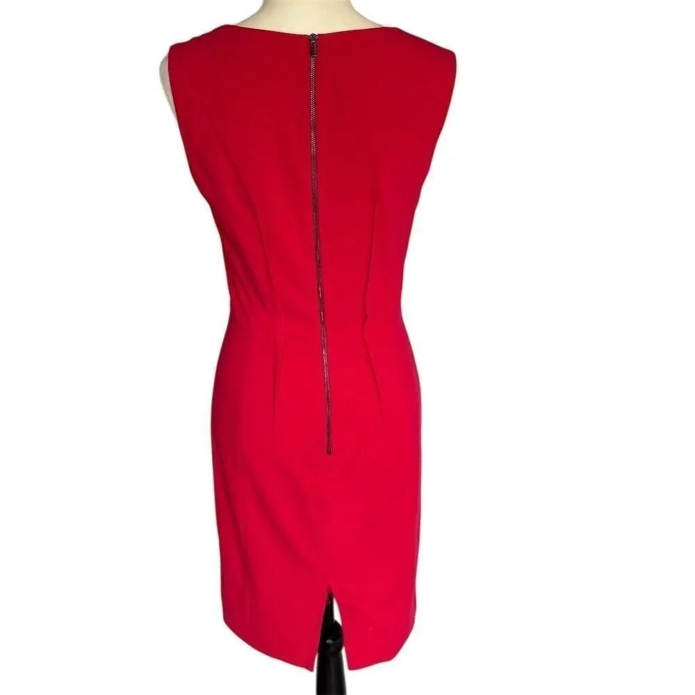 BCBGMAXAZRIA Evelyn Red Sleeveless Bodycon Dress Women's Size 6 Formal with flaw - Image 2