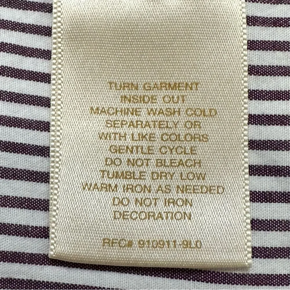 Bobbie Brooks Shoe Appliques Purple White Striped Button Down Shirt - Image 11