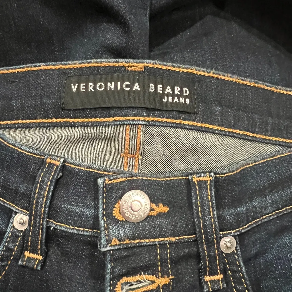 Veronica Beard Carolyn Baby Boot Button Fly Cropped Raw Hem Jeans Size 28 NWT - Image 8