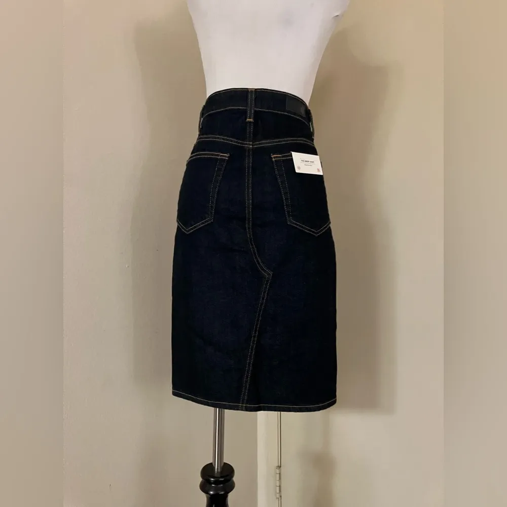AG Skirt Womens Emery High-Rise Skirt Knee Length Pencil Stretch Blue Denim - Image 9