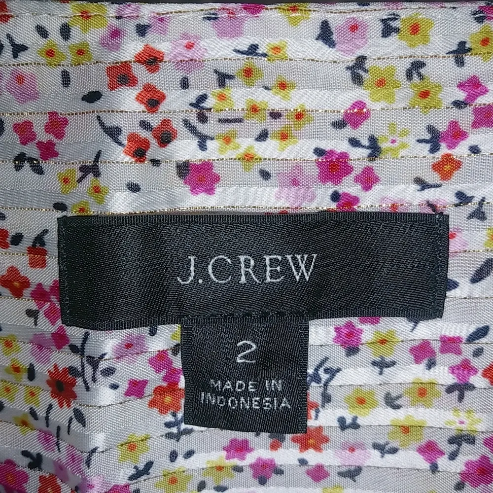 J.Crew 2 XS Floral Midi Maxi Dress Button Down Front Pink Yellow NWOT - Image 10