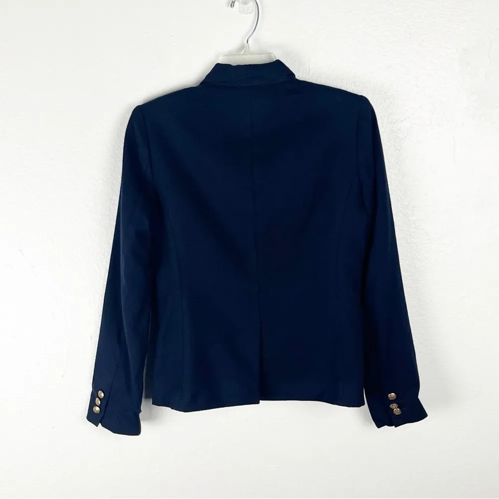 J. CREW Schoolboy Navy Wool Blend Long Sleeves Lined Two Button Closure Blazer 2 - Image 2