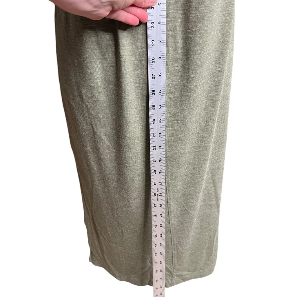 Jessica Simpson Women's Medium Dress A-Line Loden Green Cap Short Sleeves Midi - Image 8