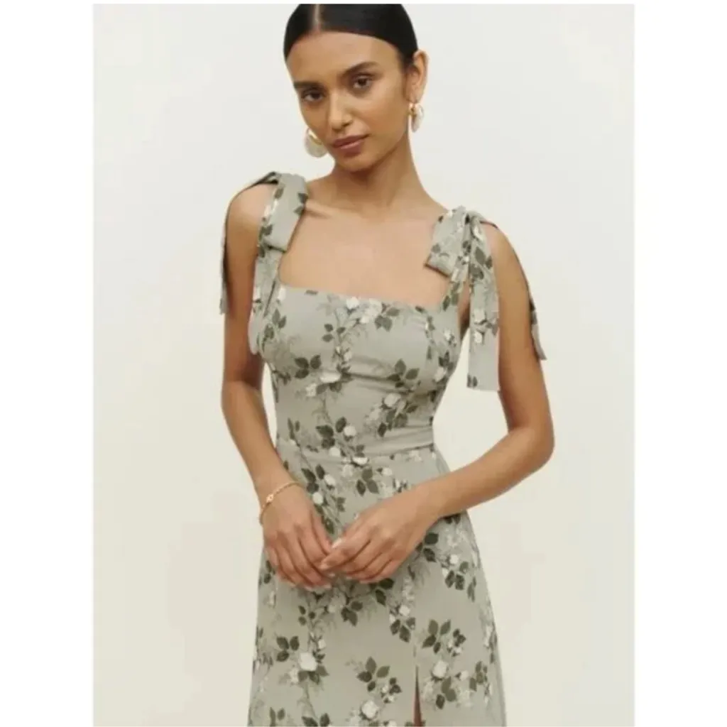 Reformation Twilight Floral Midi Dress in Verde size 2 $278 Tell Me Lies - Image 4