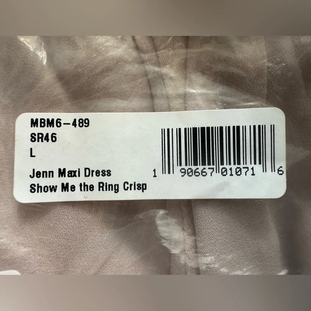 Show Me Your Mumu Jenn Maxi Dress in Cream Show Me the Ring Crisp Size‎ L - Image 14