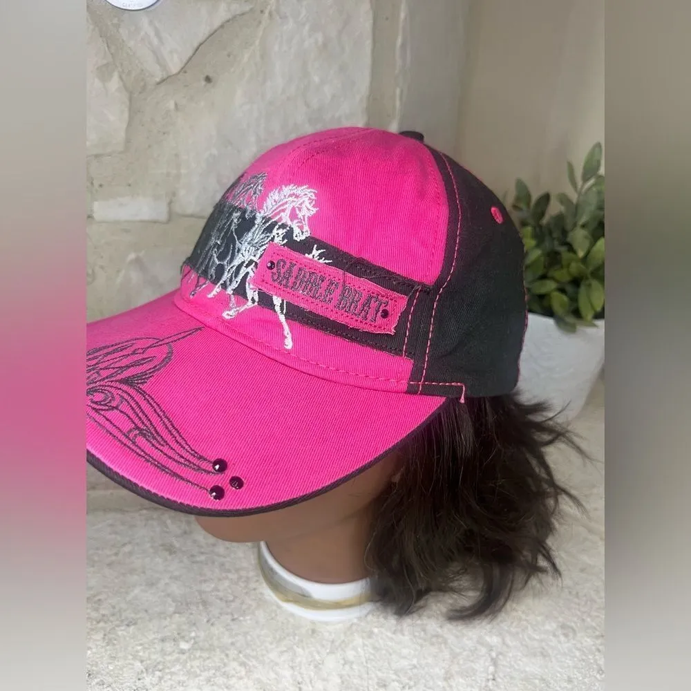 Saddle Brat pink/black baseball cap Pink - Image 2