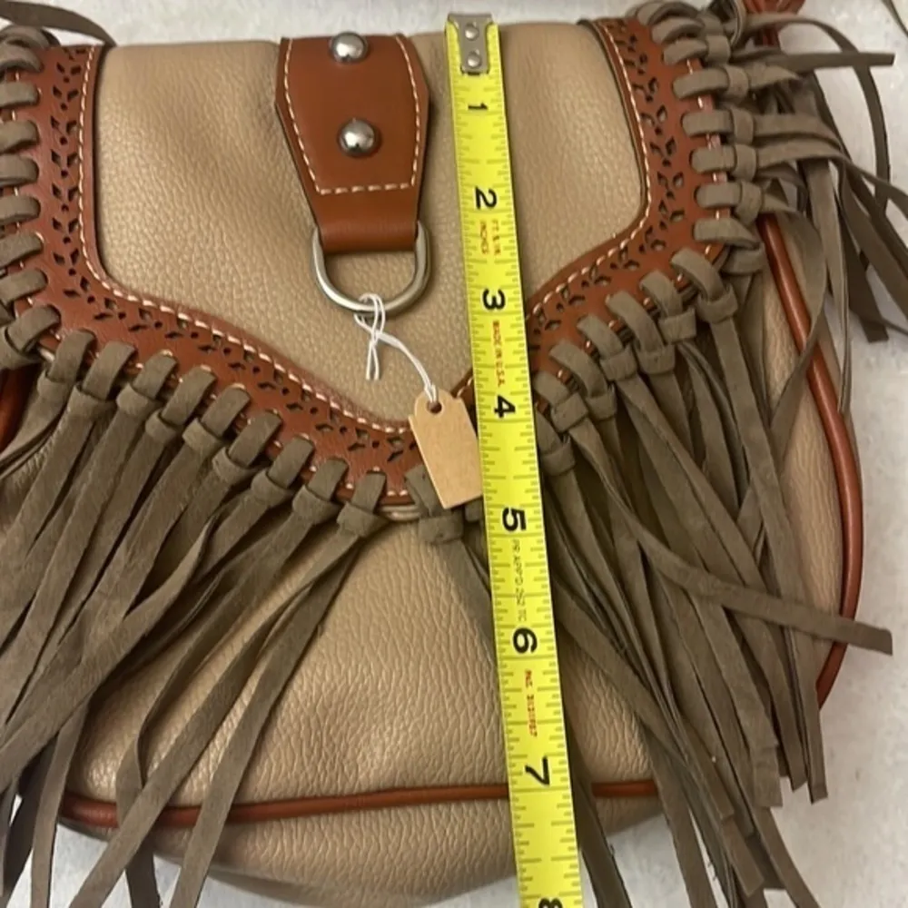 Colorina Crossbody Bag Hobo Shoulder Handbag Retro Bohemian Satchel Purse Tassel Brown - Image 10