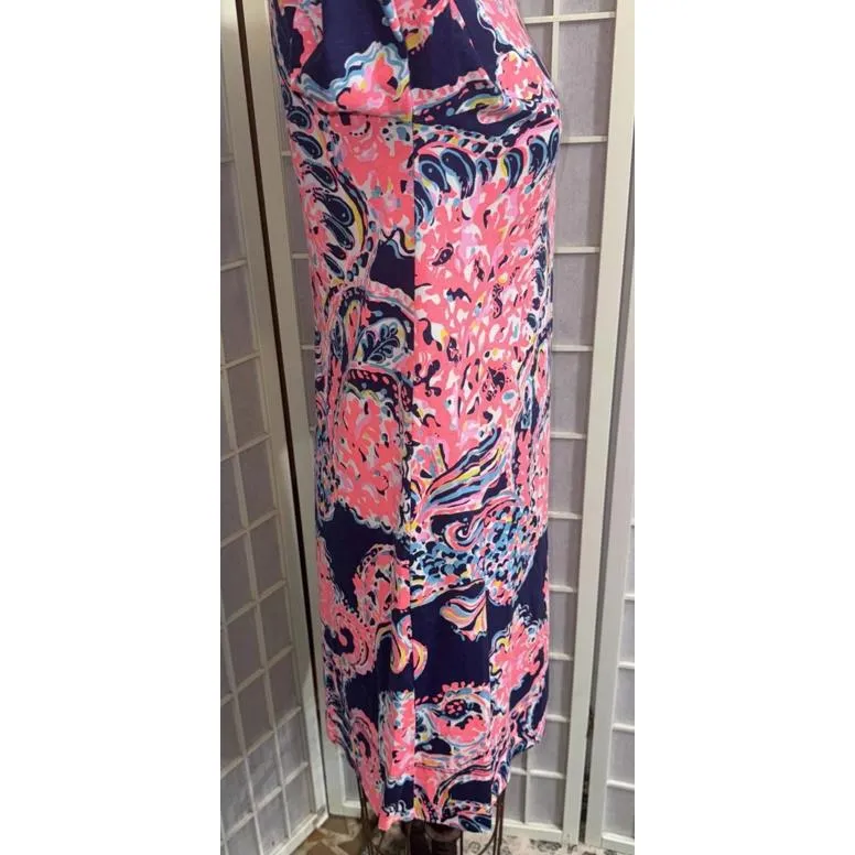 Lilly Pulitzer Preppy Designer Old Money Paisley Floral Knee Length Dress Small - Image 2