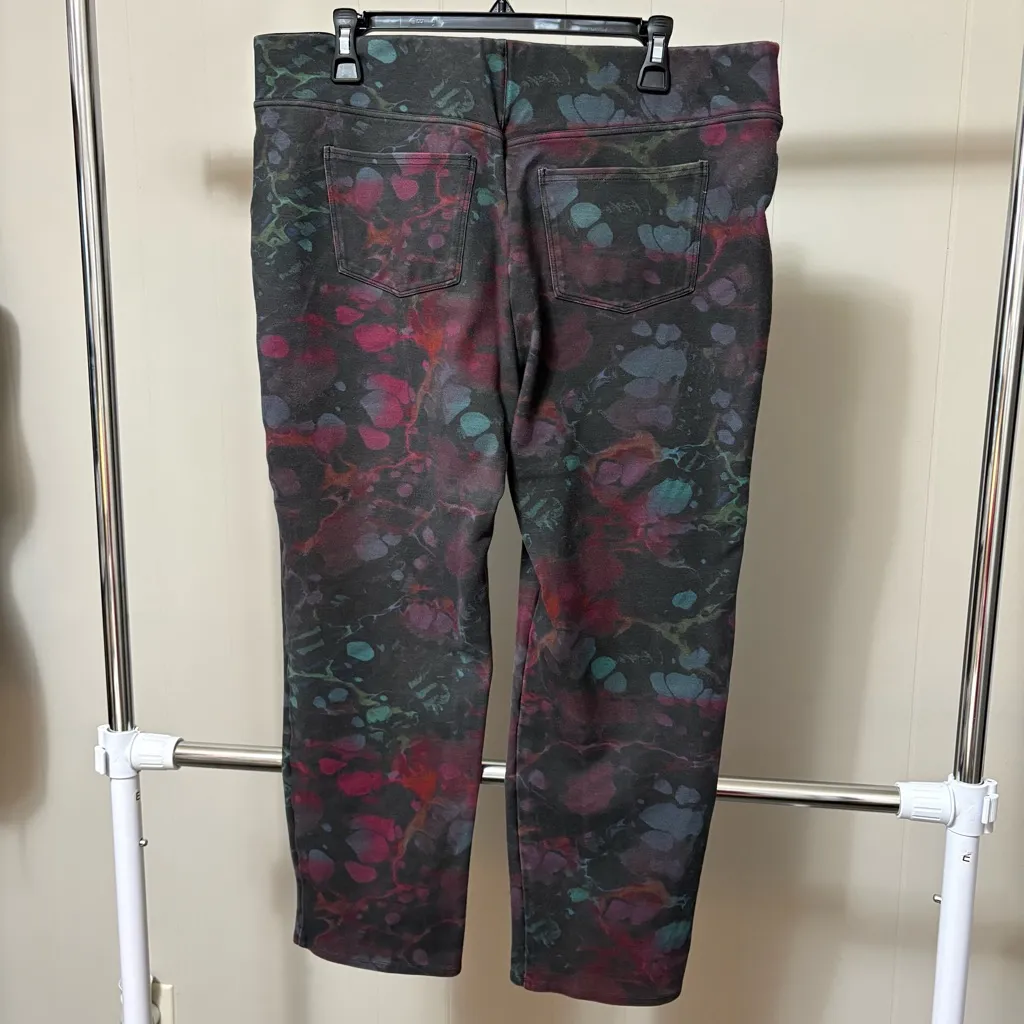 Soft Surroundings Women’s XL Black Floral Pants Casual Artsy Abstract - Image 5