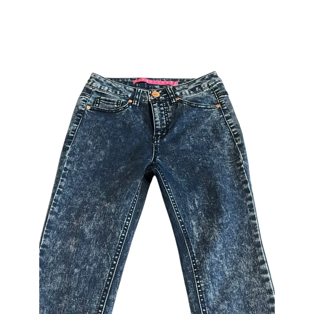 Tinseltown Jeggings Jeans Womens Juniors Size 1 Blue Acid Washed Skinny Stretch - Image 2