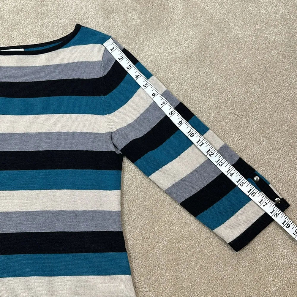 Christopher & Banks Striped Color Block 3/4 Sleeve Women Shirt Size Small - Image 5