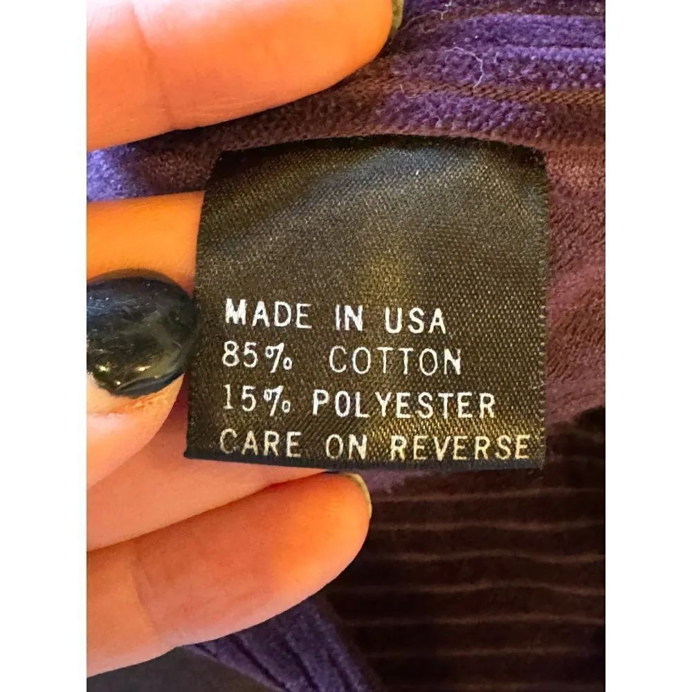 St John Sport Purple Ribbed Velour Collared‎ Button Front Jacket Size M Size M - Image 9