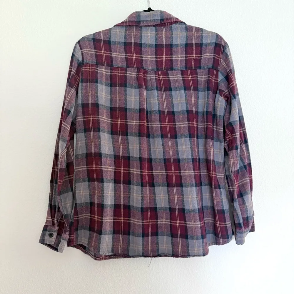 Brandy Melville Purple Plaid Button Down Shirt - Image 5