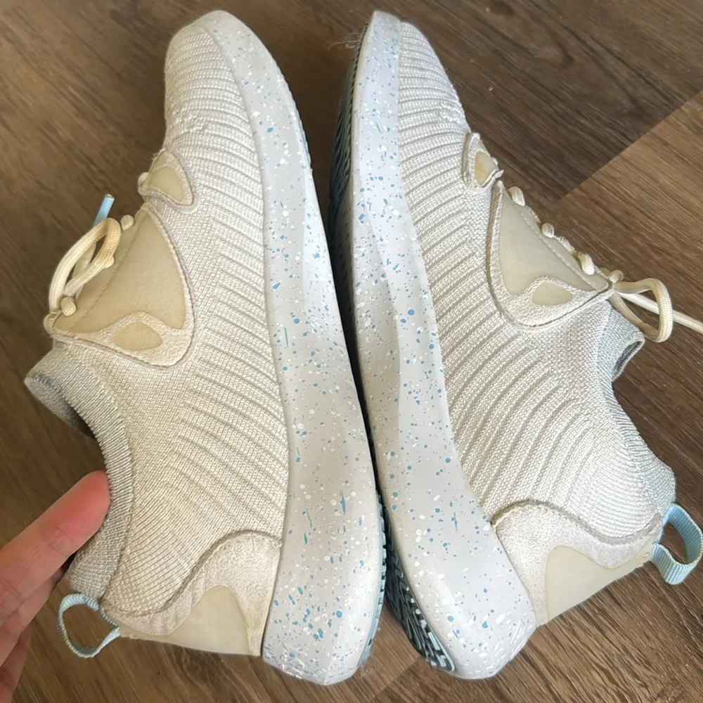 Vessi Everyday 2.0 Beige Blue Waterproof Knit Running Shoe Lace Up size 10 - Image 8