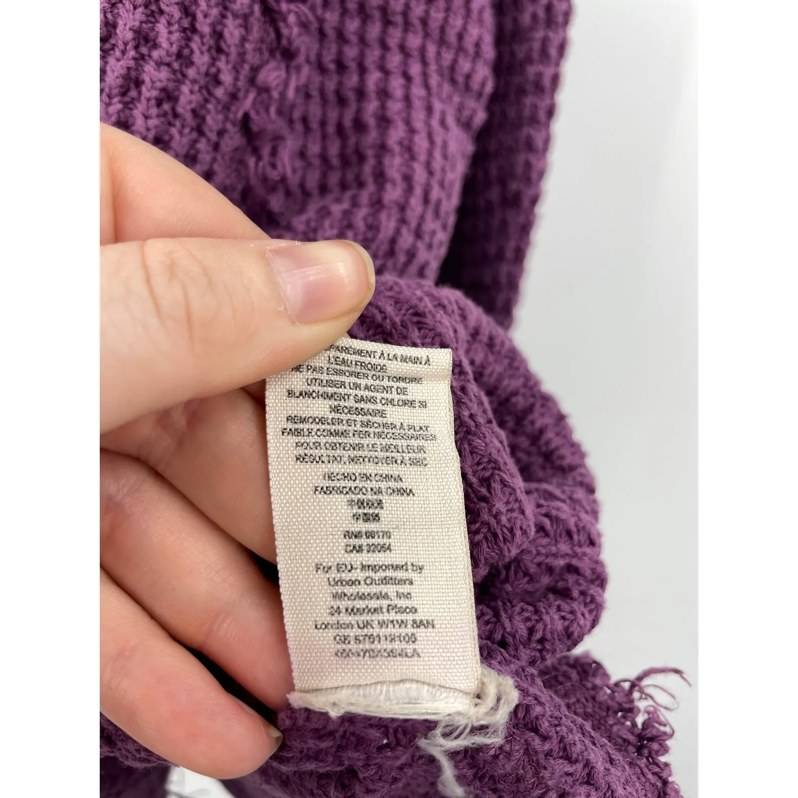 Free People Sweater Womens XS Sunrise Pullover Purple Cold Shoulder Thermal - Image 6