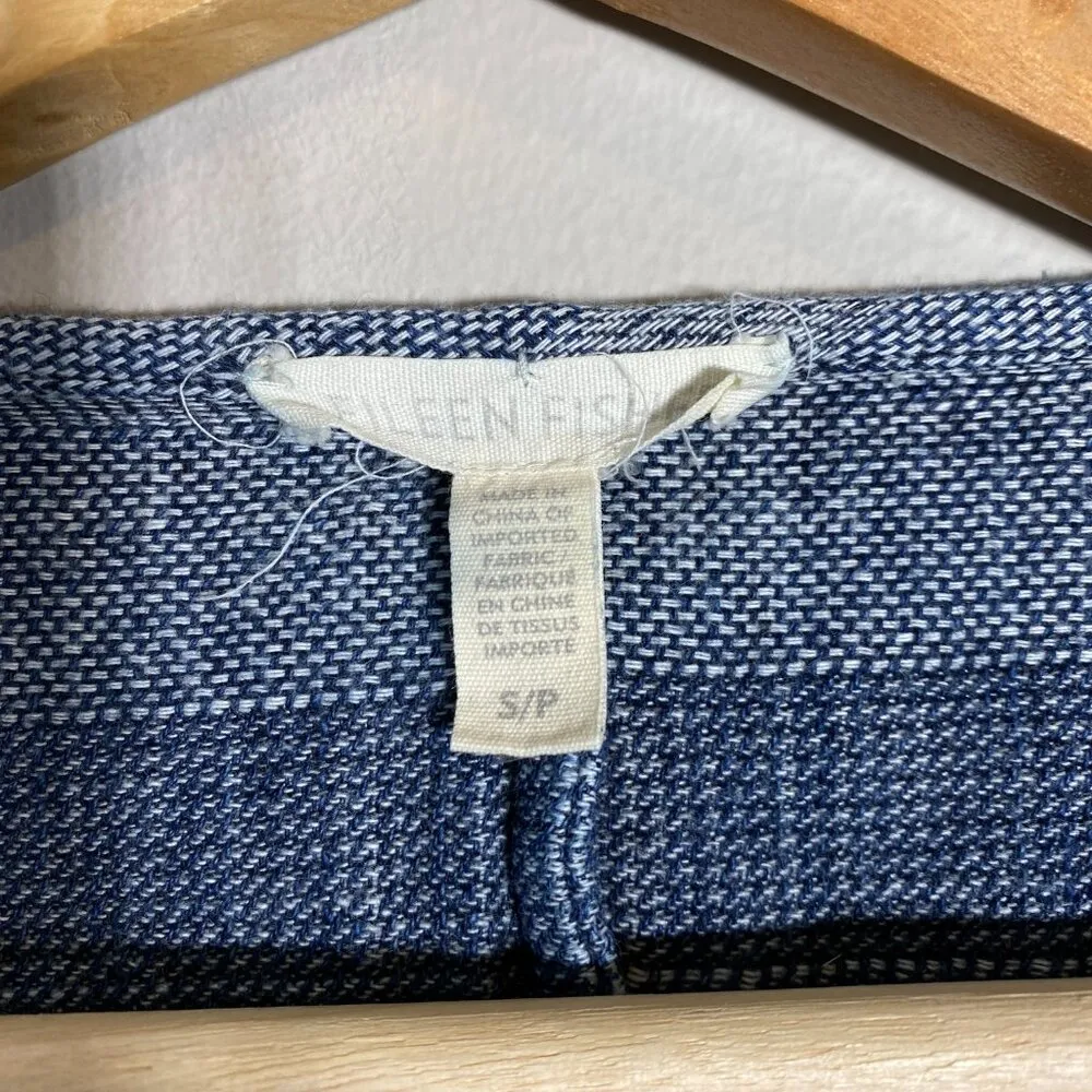 Eileen Fisher Organic Cotton Double Weave Short Jacket Women's Small Blue Casual - Image 9