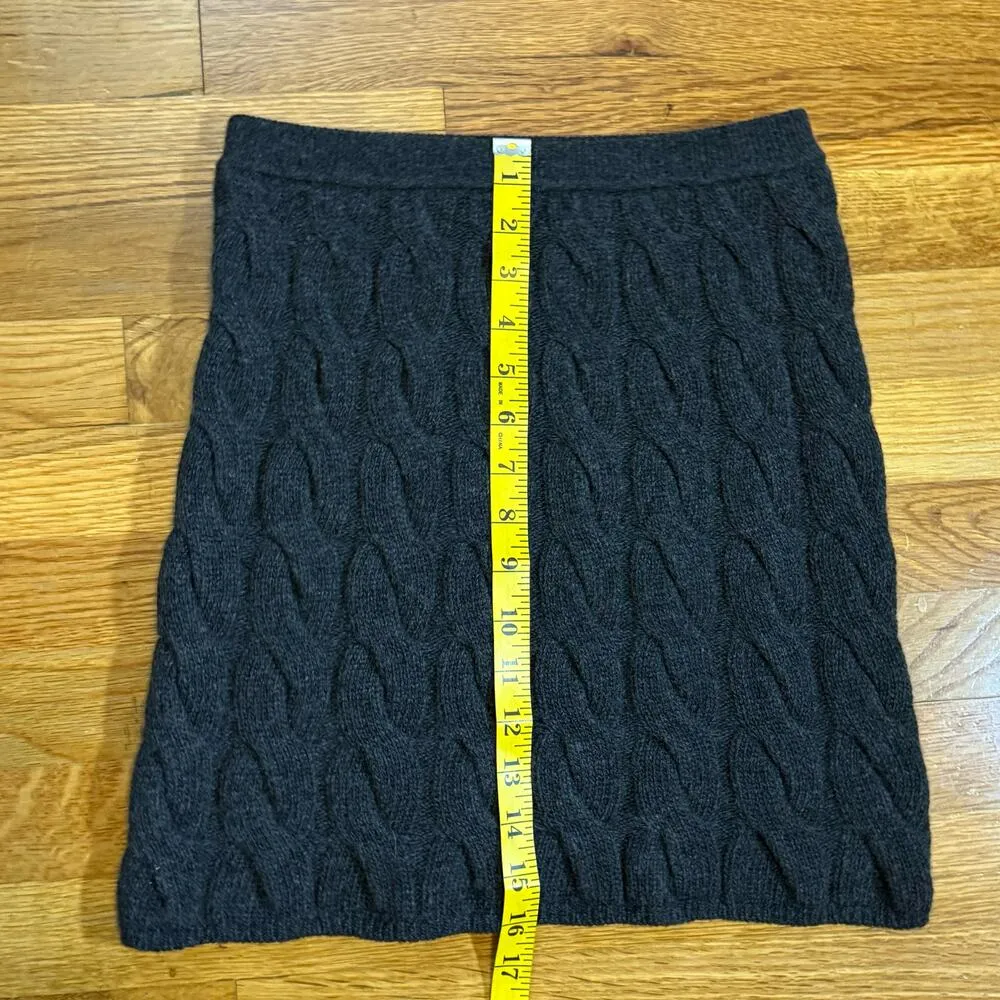 Theory Womens P Gray Felted Wool Cashmere Rib Knit Sweater Pull on Mini Skirt - Image 3