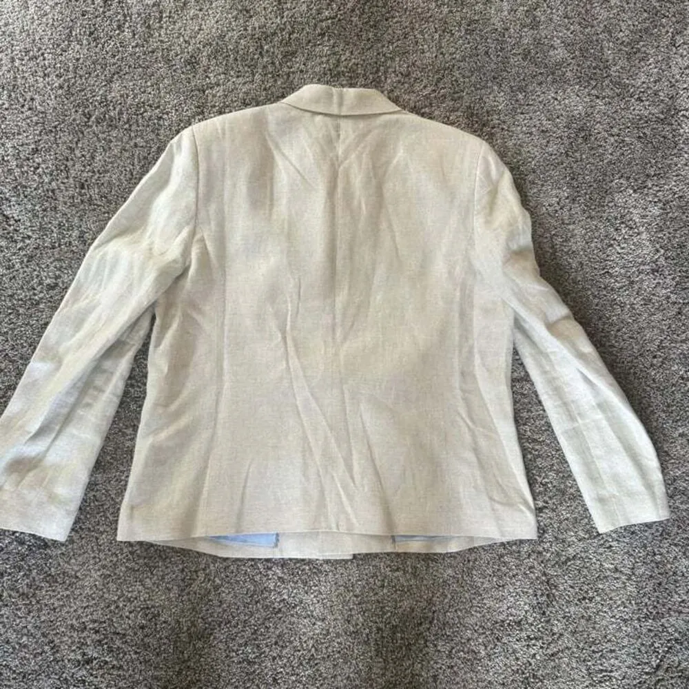 The Works Saks Fifth Avenue Women's Linen Blazer‎ Jacket Career Size 16 Office - Image 6