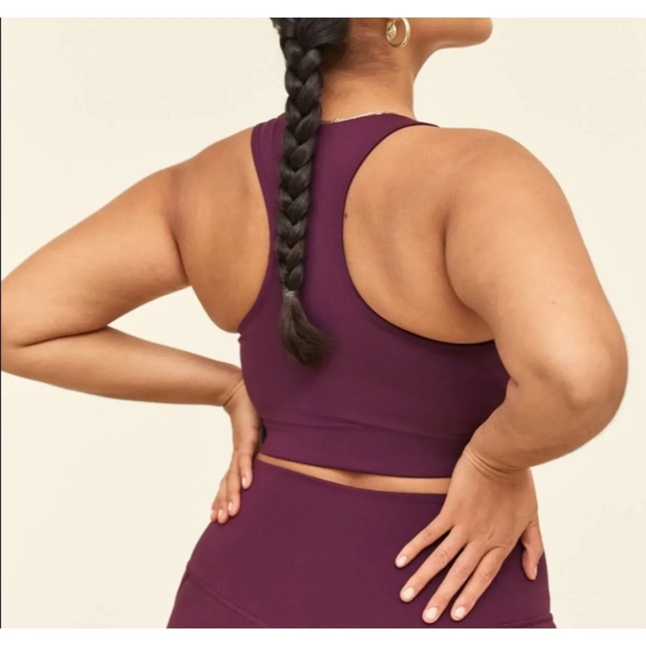 Girlfriend‎ Collective Plum Paloma Racerback Sports Bra XS Activewear Maroon - Image 10