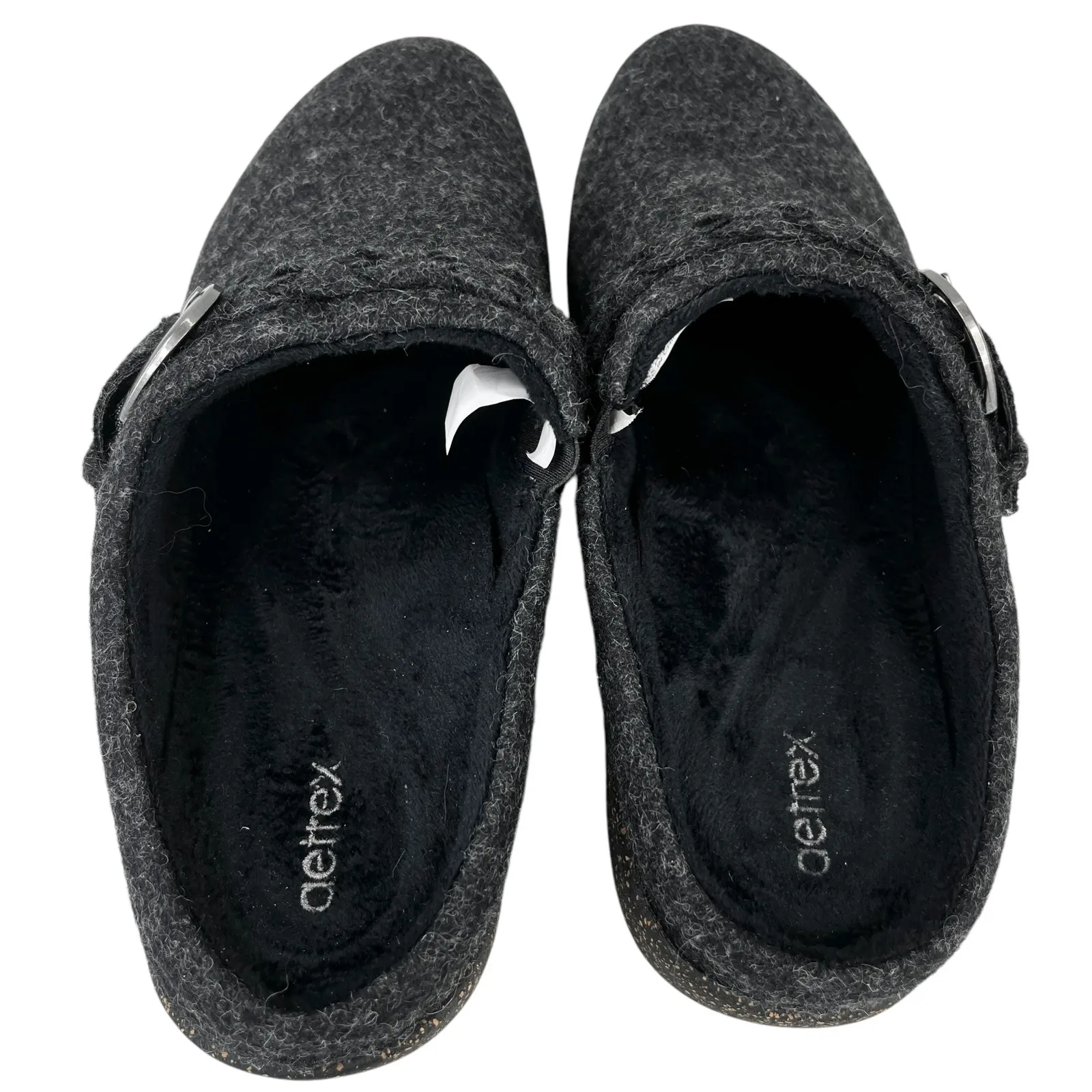 Aetrex Libby Comfort Clog 41 Black Charcoal Wool 10 - Image 2