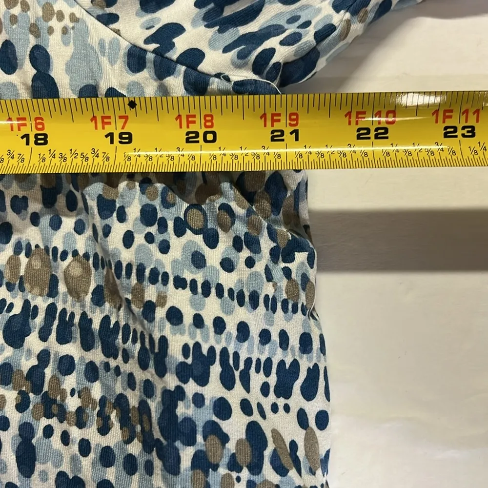 Chico’s tiered ruffle short sleeve blue brown L casual office work comfort 12 - Image 8