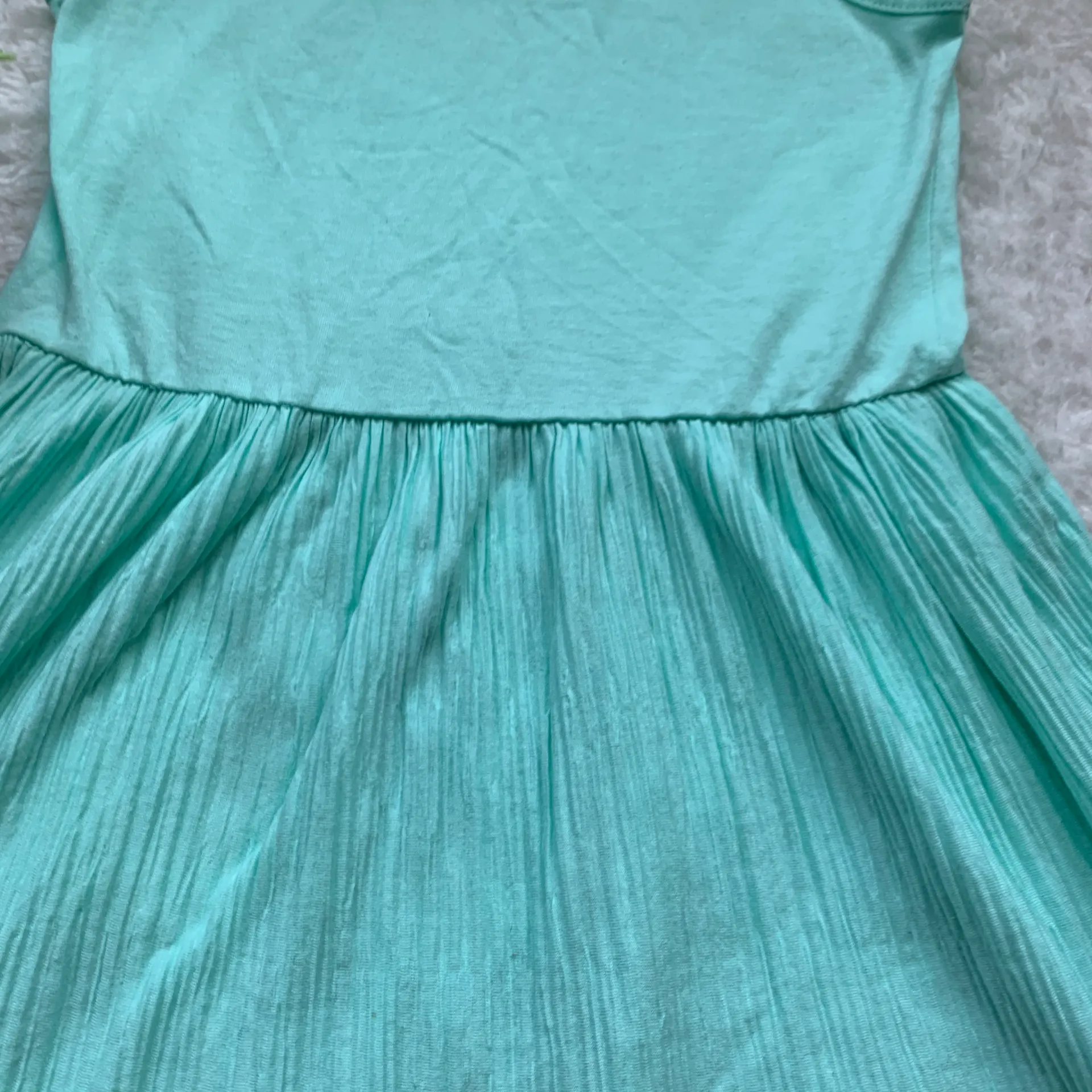 Mint green Scoopneck pleated fit & flare dress  - Image 5