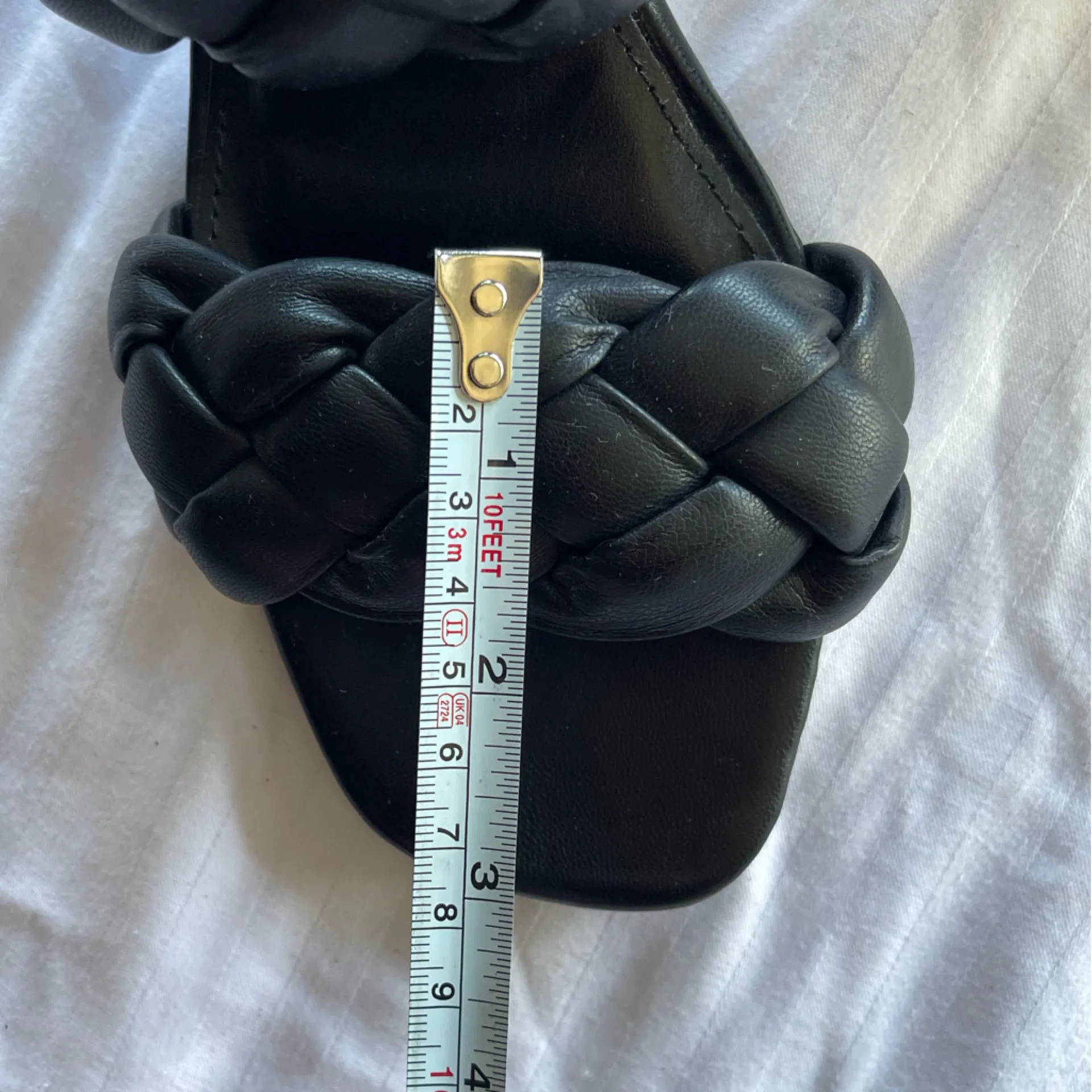 Express Black Heel Threaded Leather Sandal Heels Women’s Size 8 - Image 9