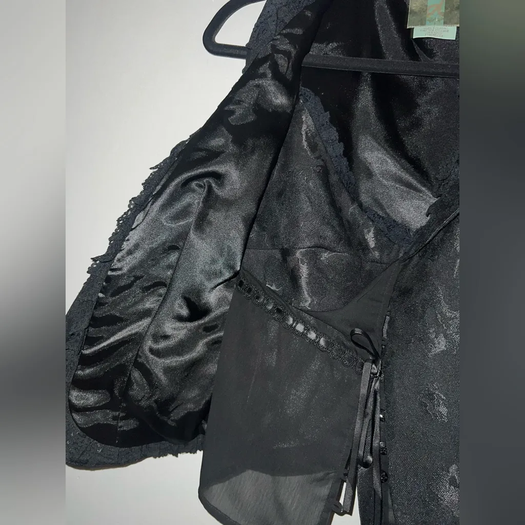 Size 6 Elegant Black Women's Vest with sheer top inside - Image 3