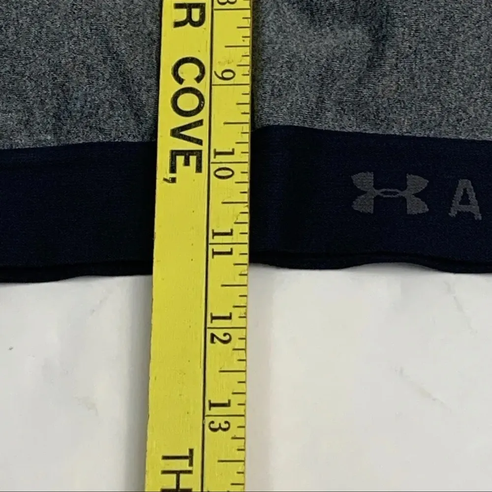 NEW Under Armour Mid Impact Sports Bra Athletic Active Compression Black Grey - Image 6