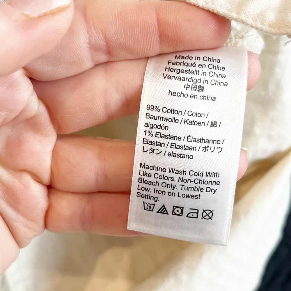 J. Crew Textured Denim Mini Skirt Gold Buttons Ecru Cream 31 / 12 - Image 5