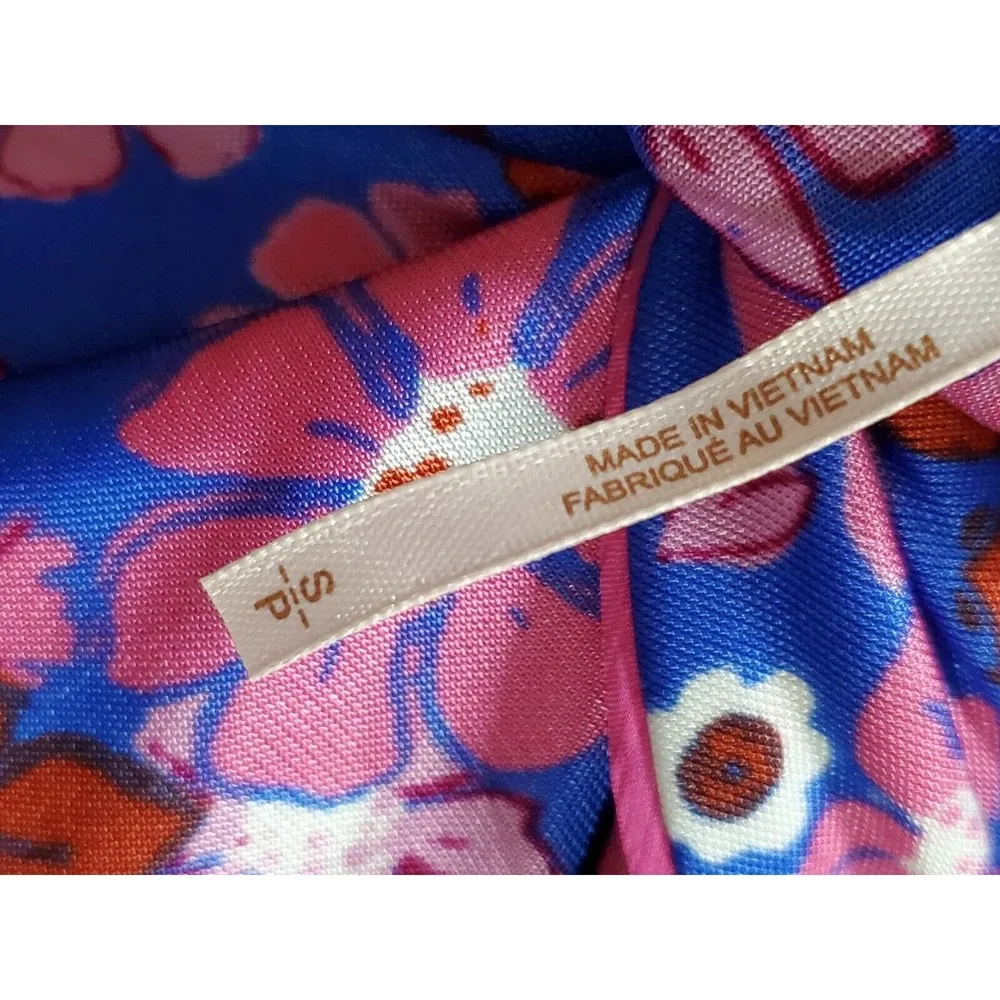 Free People Daisy Jane Mini Dress Botanical Combo Floral Tie Neck Size Small - Image 12