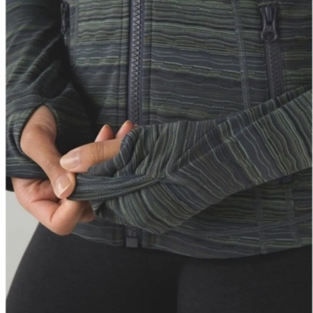 Lululemon Define Jacket Space Dye Twist Dark Slate Fatigue Green W1445 Sz 8 - Image 4