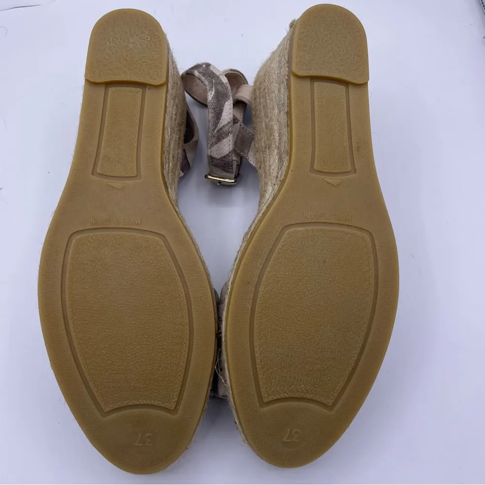 soft leather espadrille wedge sandals women Size 37/ 6US - Image 10