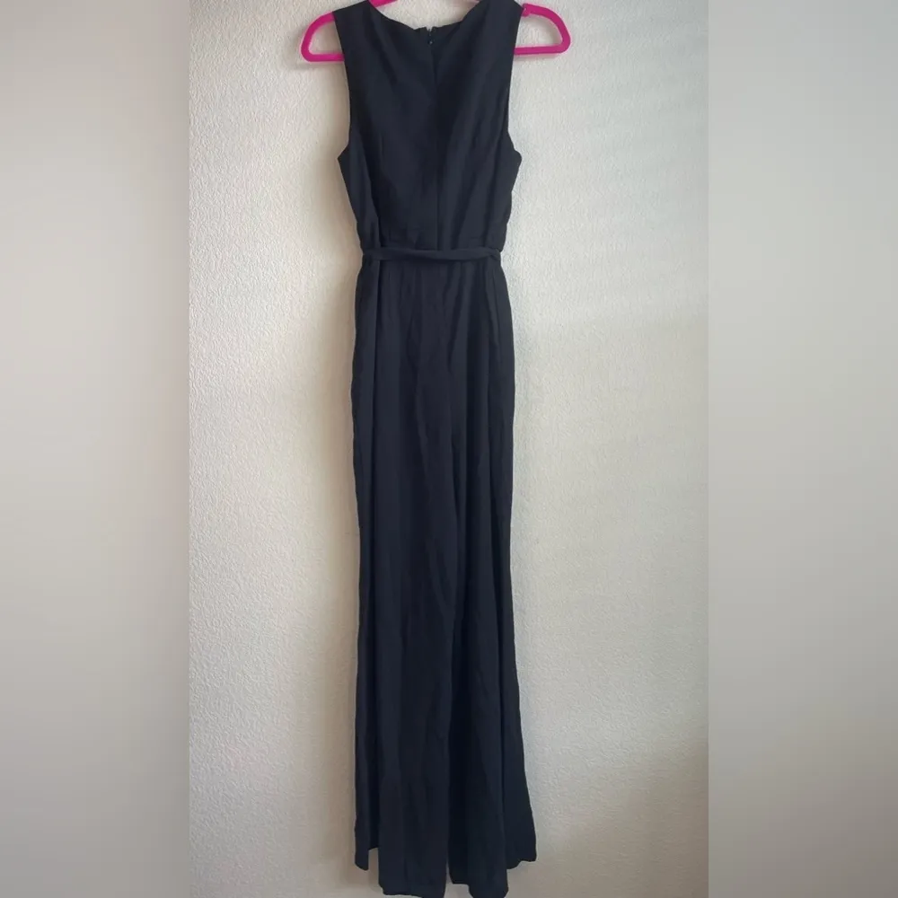 ee:some Wide Leg Sleeveless Lace Trim Belted Jumpsuit size S - Image 2