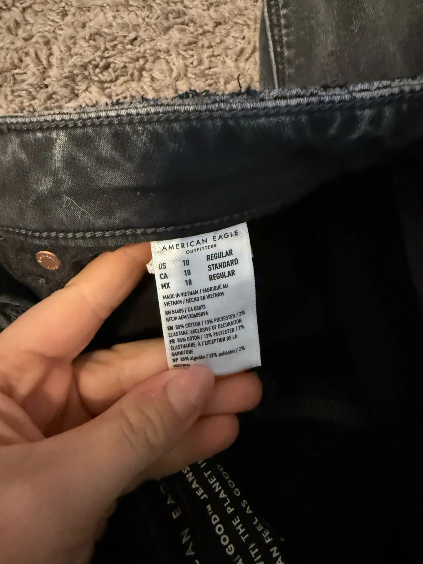 American Eagle Outfitters Dark Gray Mom Jogger Distressed Denim - Image 4