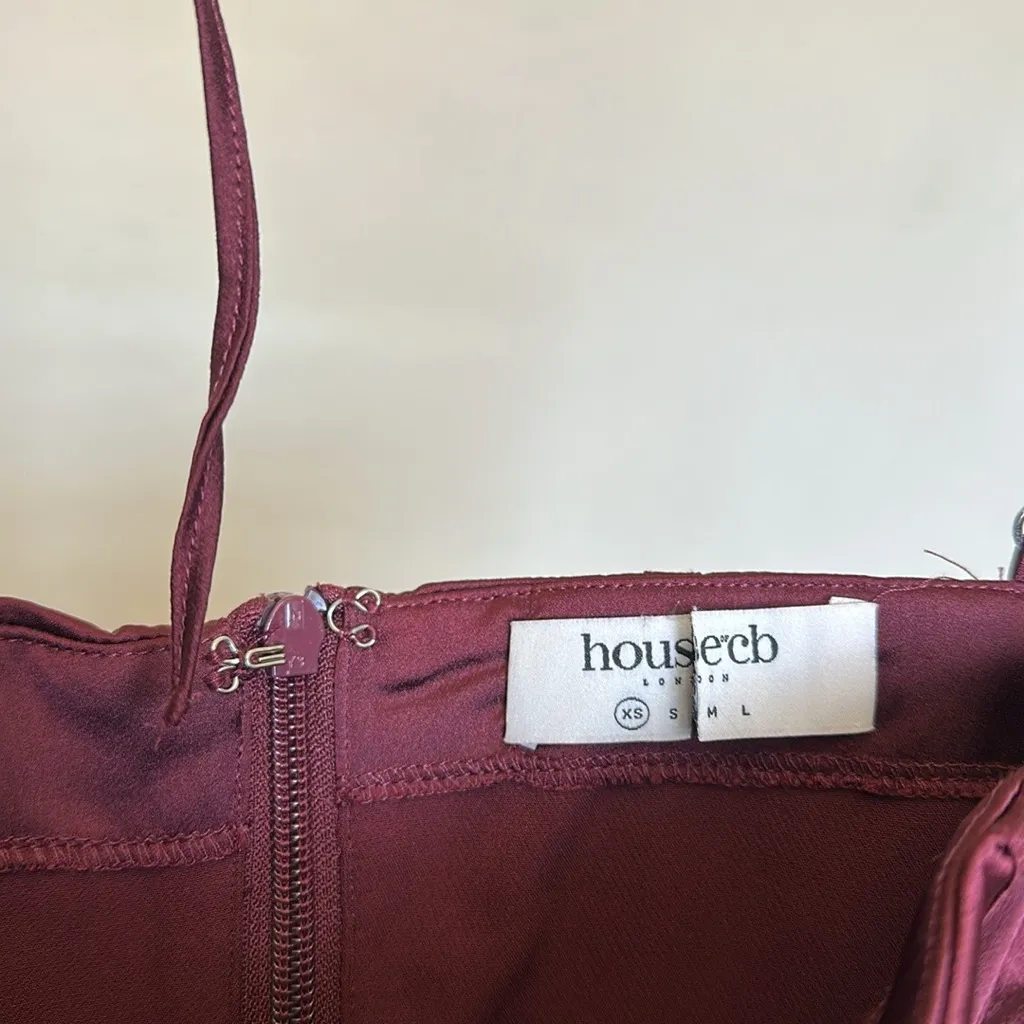 HOUSE OF CB 'Chantelle' Wine Satin Corset NWOT size XS‎ - Image 7