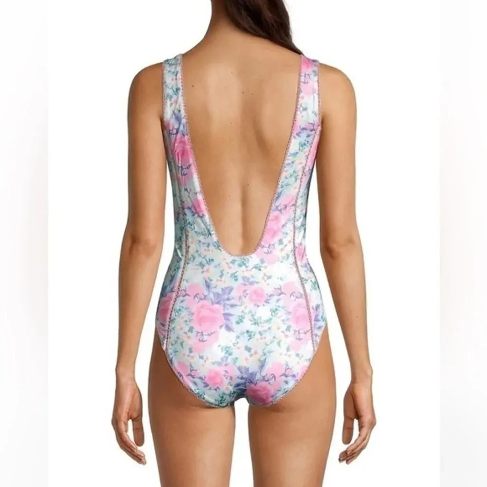 LoveShackFancy Mikkel Floral One-Piece Swimsuit Size XS‎ NWT - Image 6