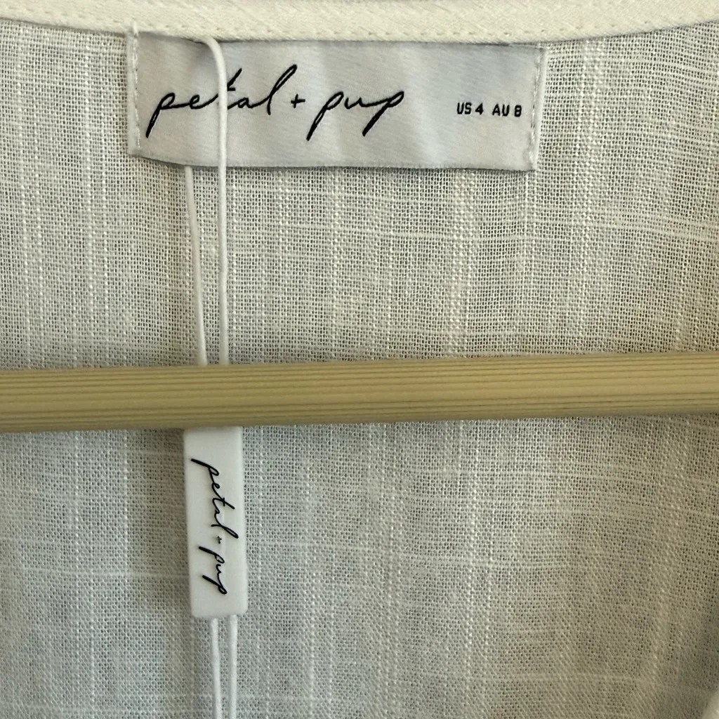 NWT‎ Petal & Pup Cotton Linen Short Sleeve Top Size 4 Embroidered - Image 3