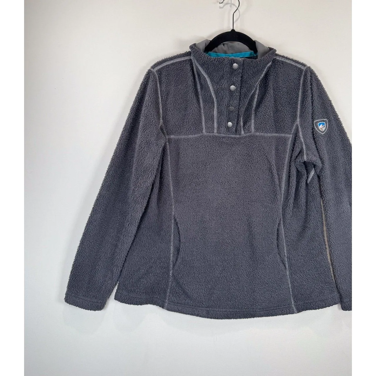 Kuhl Womens Jacket Gray Pavement Avalon Snap Fleece Pullover Outdoor Medium - Image 6