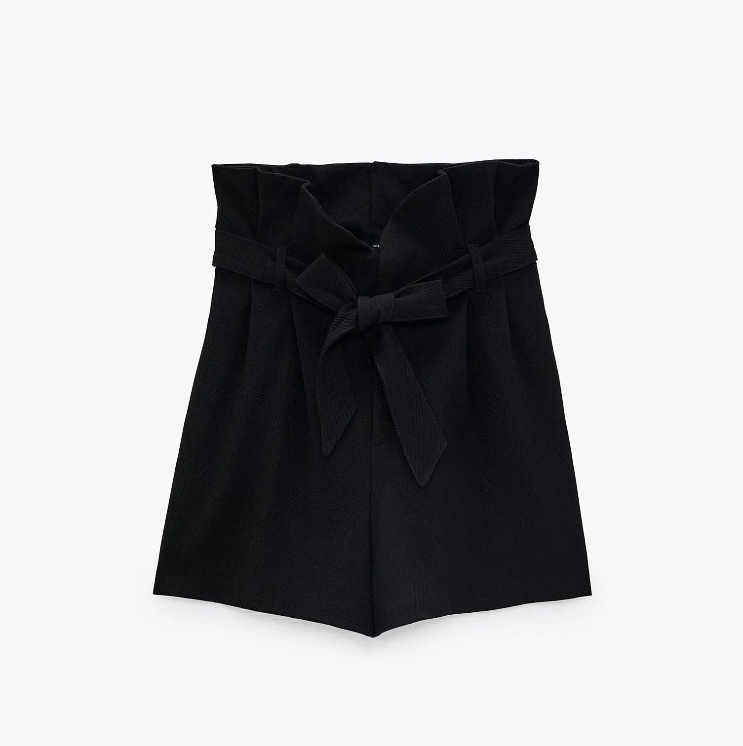 Black High Waisted Paperbag Bermuda Shorts - Image 5