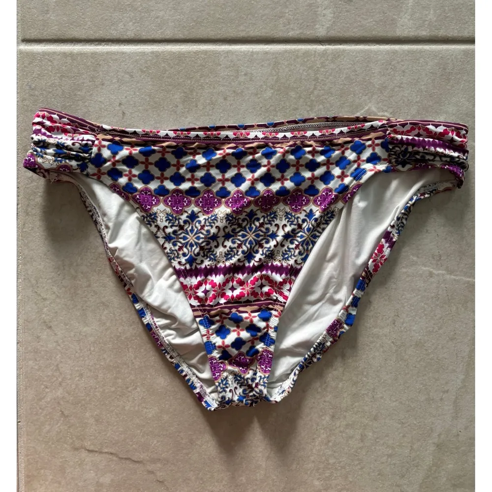 La Blanca Swim Botton Womens 12 Pink Purple Bikini Tropical Resort Beach Coastal - Image 3