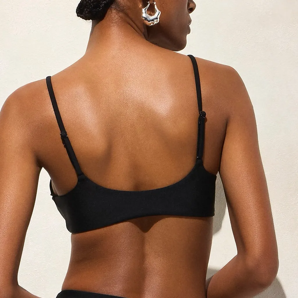 J Crew women’s Lana bikini top in Classic Sculpt black Size S NWT - Image 3