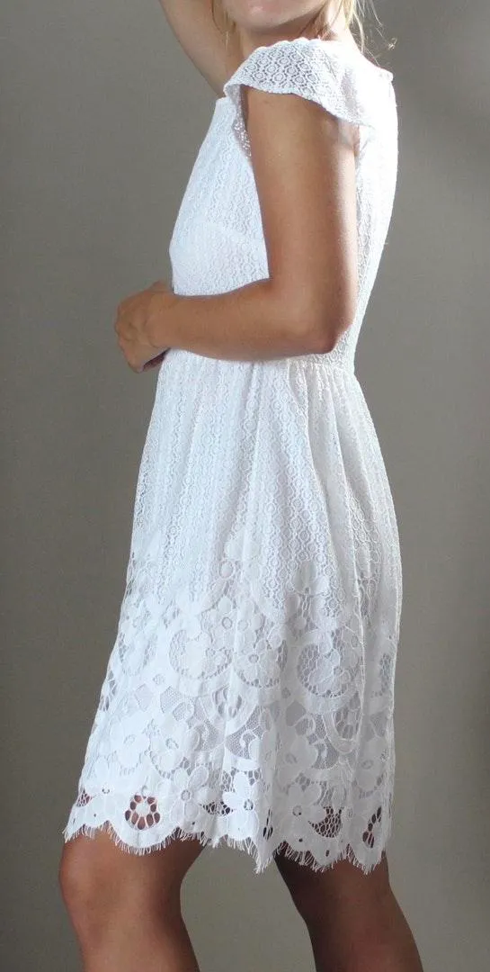 Loft White Lace Dress - Image 2