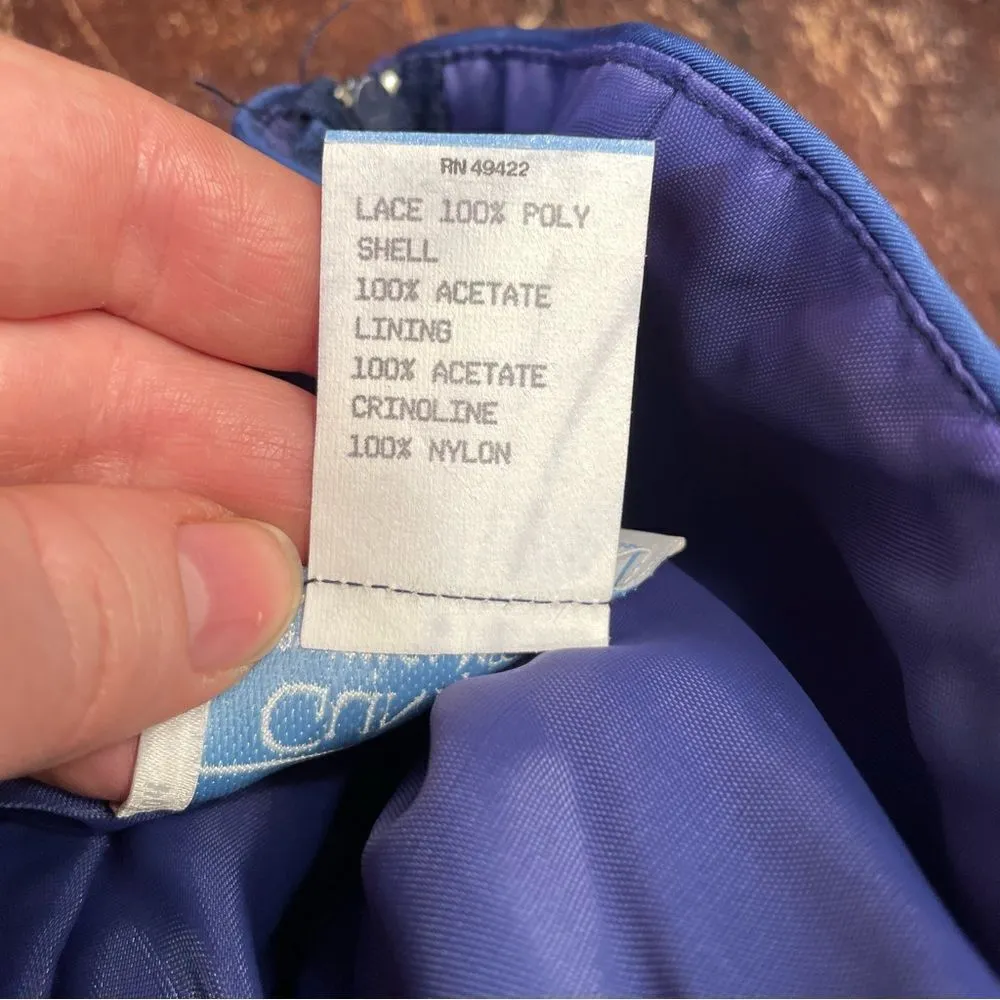 Vintage 80s 90s Gunne Sax Drop Basque Waist‎ Satin Dress Bubble Bow Strapless - Image 8